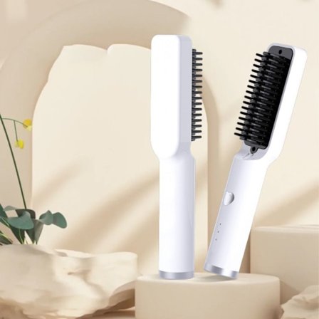 Suoristava Curling Harja Hiukset Hot Comb VALKOINEN