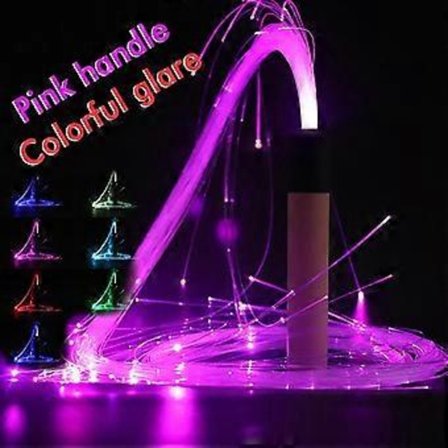 REA! RGB LED Fiber Optic Whip - 360° Vridbar Ljusstark Flow Dance Leksak Rave GX X6Q4
