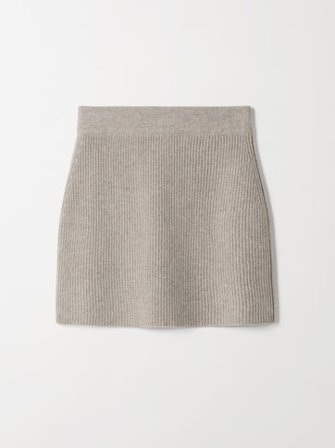 Soft Goat - Mini Skirt - Cashmere skirt - L - Greige
