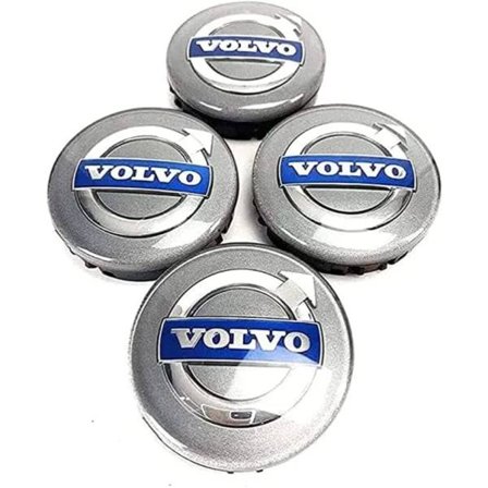 4-pack Silver Centerkåpor för Volvo 64mm Center Cap Volvo Silver