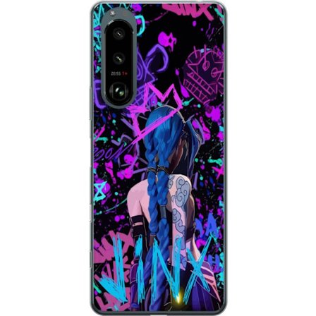 Kompatibel Mobilcover til Sony Sony Xperia 5 III Farverig graffiti illustration med en karakter med blåt hår i en urban street art stil