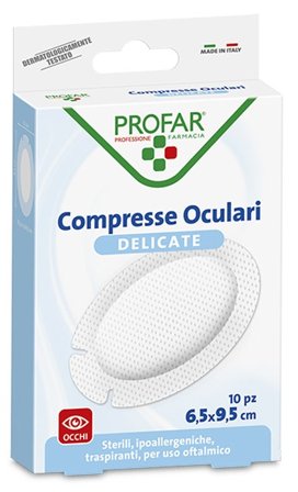 Compressa Oculare con Garza Antiaderente 6,5x9,5 cm 10 Pezzi