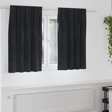 Mörkläggningsgardiner 2 pcs Svart 140 x 140 cm Sammet