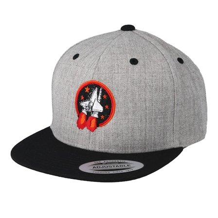 Kiddo Cap - Kids Rocket Roll Grey/Black Snapback Snapback Grey Cap - @ Hatstore