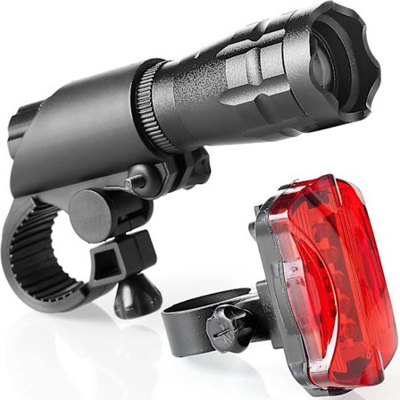 Cykellys Sæt - Super Lyse LED Lys Til Din Cykel - Nem At Montere Forlygte Og Baglygte