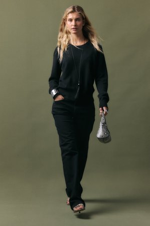 NA-KD Slim denim med mellanhög midja - Slim fit jeans - Svart - EU 42