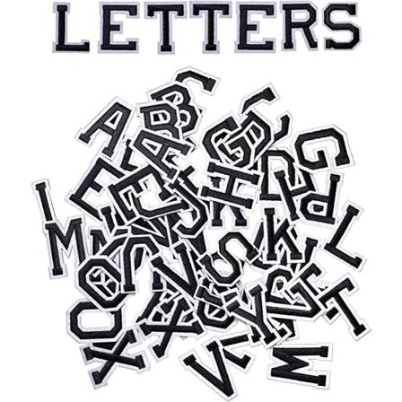 Alphabet Tøj Stryge-på Patches (2-pak), 52 Bogstaver A til Z, B
