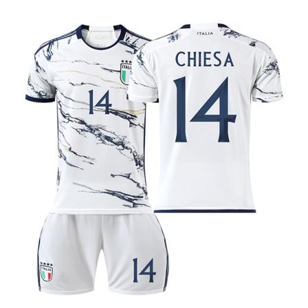 23-24 kauden Euroopan Cup Italian vierasjalkapalloasu 6 Verratti 1 Donnarumma 18 Barella paita No. 14 Away #16