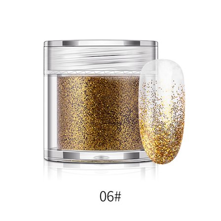 Nagelkonst glitterpulver i flaska Manikyrpigment 10g (guld)