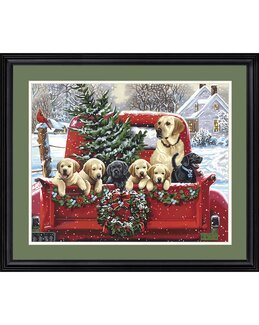Paint by numbers Holiday puppy truck