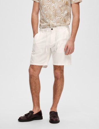 Selected Slhregular-Brody Linen Shorts - Cream - L