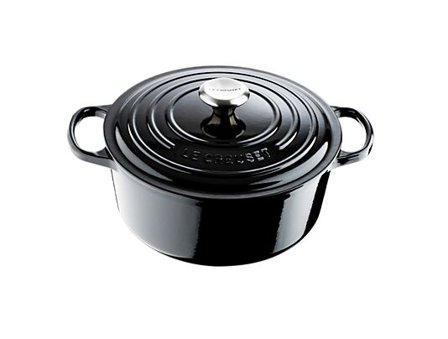 LE CREUSET Støpejernsgryte Rund 26cm/5,3L Signature Blank Black