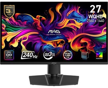 MSI MSI 27tum 271QP - 27tum QD-OLED-skärm med hög uppdateringsfrekvens
