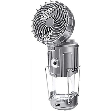 6 i 1 Solar Camping Lanterne med Fan Led Vandrelys Bærbar udendørs fiskelampe