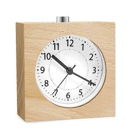 Vækkeur Batteridrevet Snooze Funktion Rejse Træ Lysende Vækkeur Stille Analogt Vækkeur Ingen Tikkende Nåleur Stigende Lyd Alarm-L