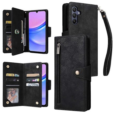 Nitte Spænde 9 Kort Tre Fold Læder Telefon Cover [BR]