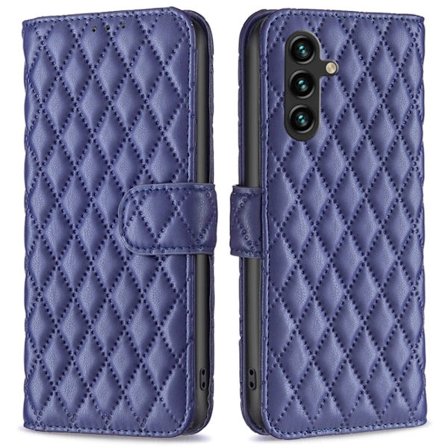 Rombemønster, matt flip-deksel for Samsung Galaxy A05s - Blå