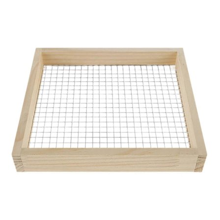 Håndholdt havesi til jord, haveredskab, sigtning af jord, pottemuld, kompost, manuel grussi, alsidig praktisk træsi