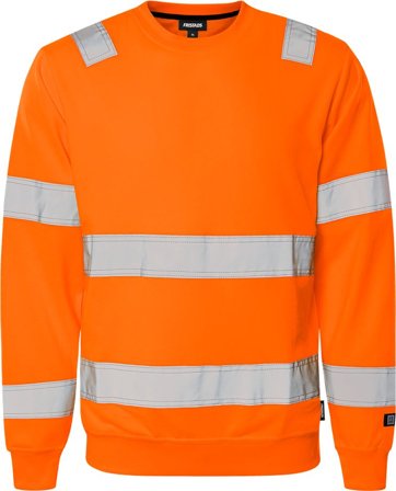Arbetskläder Fristads Herr Varsel sweatshirt 7446 SHV, klass 3, Varsel Orange