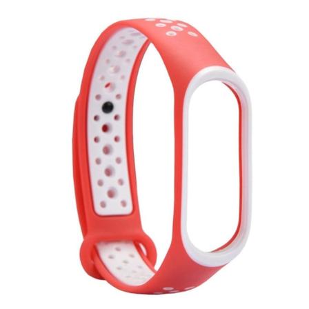 Xiaomi Mi Band 3 erstatnings urrem i silikone med tofarvet design - Hvid/Orange Multicolor