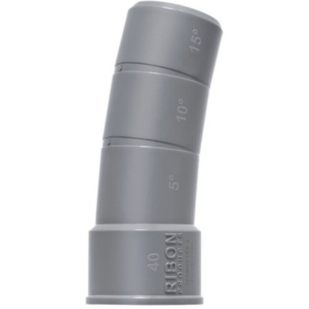 PVC-böj 40 mm multi-vinkel 5°/10°/15° hane hona