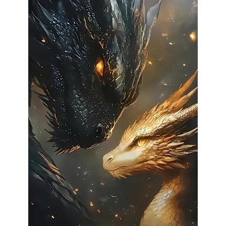 Diamond Painting Kits til voksne, Sort Gyldne Drager Diamond Art Kits til voksne begyndere, DIY Fuld Drill Diamond Dot Gem Painting til 