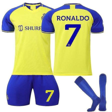 Ronaido #7 hjemmeskjorte Al Nassr 2022-2023, Cristiano Ronaido hjemmeskjorte hjemme, gave til fans Cr7, Lovers Cr7 zy Kids 26