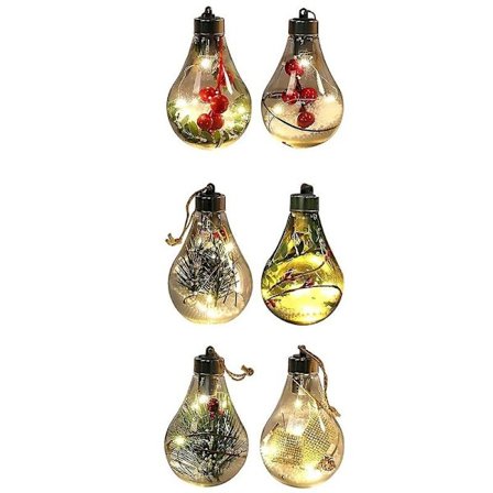 Juldekorationer, LED-dekoration Transparent Julkula Festival Hänge Gåva Ihålig Kula