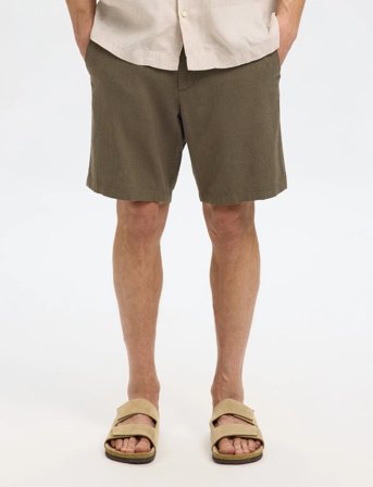Selected Slhregular-Brody Linen Shorts - Green - M