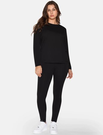 URBAN QUEST Women Bamboo Long Leggings - Black - S