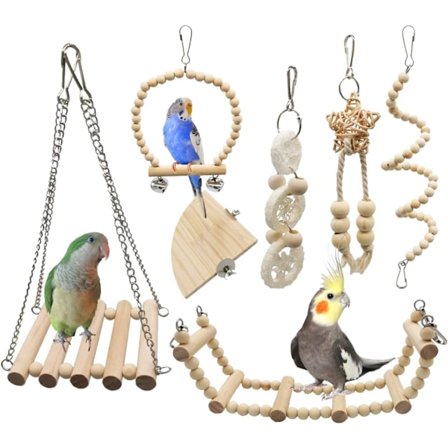 Fuglepapegøjesving, tyggelegetøj, helt naturligt og sikkert, ikke-giftigt, egnet til små parakitter, undulater, conures og mellemstore papegøjer