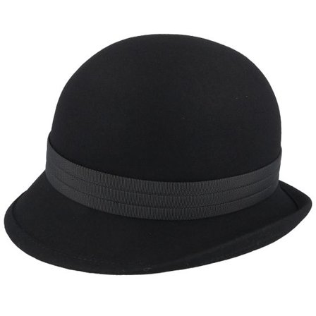 Mayser - Svart historical Hatt - Nanni Wool Soft Black Cloche @ Hatstore