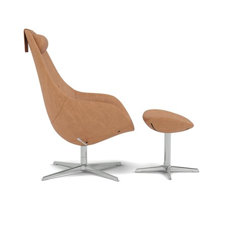 Varier Furniture Kokon - Brown Leather - Chrome base