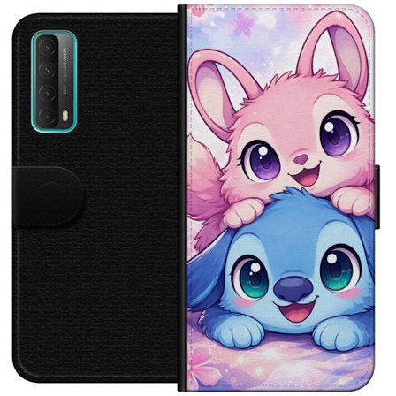 Kompatibel Tegnebogsetui til Huawei Huawei P smart 2021 Sød kawaii illustration med pink og blå fantasidyr, store øjne og bløde farver perfekt til