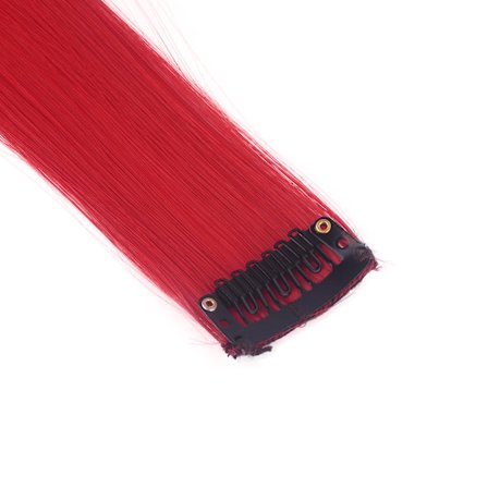 Kvinners fargerike lange rette syntetiske klips i hårforlengelser stykke nyeste