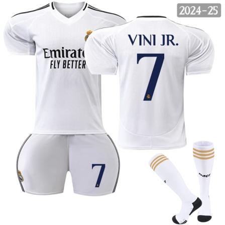 2024-2025 Real Madrid Hjemmefotballdrakt for barn Vinicius nr. 7 VINI JR- Perfet 22