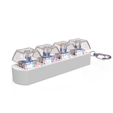 4-Tasters Mekanisk Keycap Fidget Legetøj – DIY Switch Tester Stress Relief Knap Pad