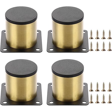 (Guld) Sæt med 4 5cm rustfrit stål møbelben - til stole, borde, skabe, skriveborde, sofaer, møbler - med skruer - nemme at samle - runde
