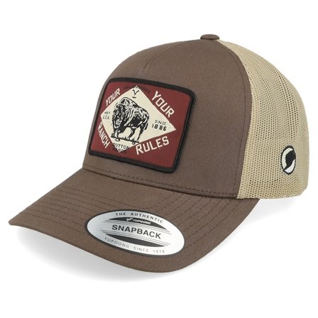 Yellowstone - Braun trucker Cap - Your Rules Brown/Khaki A-Frame Trucker @ Hatstore