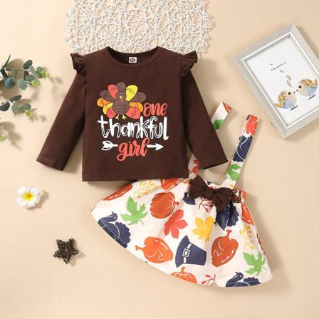 Kids Crew Neck Två Delar Outfit Thanksgiving Day 2 St Set