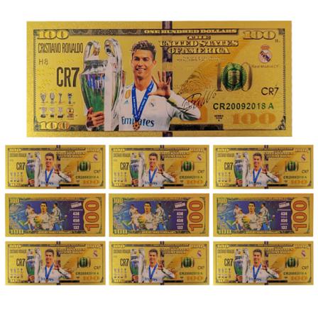 Ronaldo stjärnfotboll minnessedel Europa Cup perifer sand super liga souvenir perifer 10pcs 2