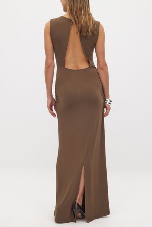 NA-KD Trend Open Back Maxi Dress - Kjoler med åben ryg - Brun - XS
