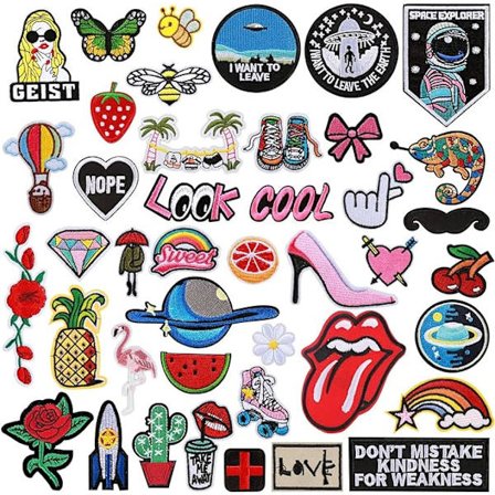 #Broderade Stryk-på-lapp Sy-på-lapp 42 st Stryk-på-lappar Broderade Märken för Kläder T-shirt Jeans Ryggsäckar DIY#