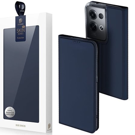 Dux Ducis Skin Pro-veske til Oppo Reno 8 Pro-deksel med flip-kortlommebok? blå stativ