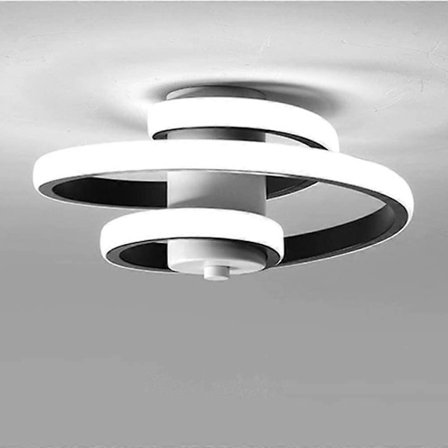 18W Modern LED Taklampa, mattsvart (Kallvitt 6000K) [Energiklass E]