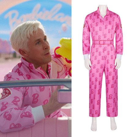 Voksen Barbie Antrekk For Menn Ken Cosplay Kostymer Rosa Overall L