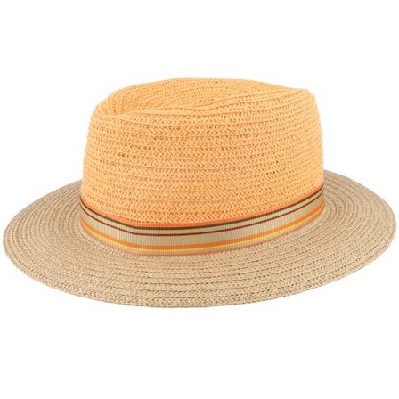 Mayser - Orange straw Hatt - Nane Paperbraid Orange/Beige-gem Straw Hat @ Hatstore