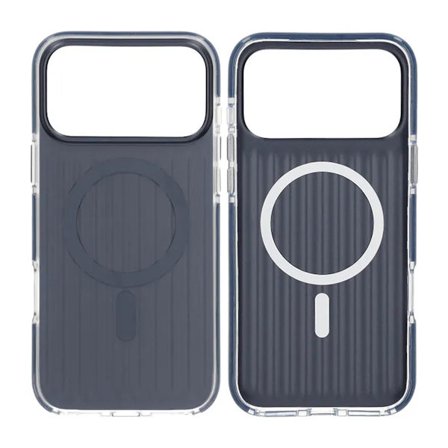 Corrugated suitcase metal paint magnetic suction Case For iPhone 17 Pro Max Dark Blue