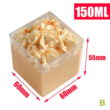 10 Stk Firkantede Plast Dessertkopper Miniterninger Stærk Kagekop Pa