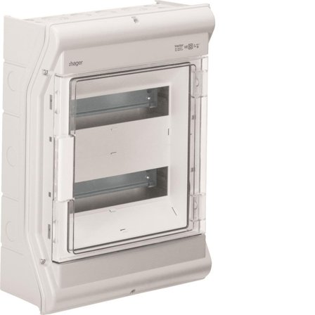 Hager VE212PN Kapsling utendørs, IP65 2 x 12 moduler, Elfordeling & strømforsyning